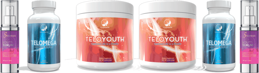 Two bottles each of Surrean, TeloMega and TeloYouth Powder